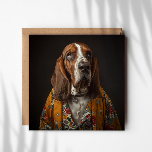 Basset Hound Greetings Card