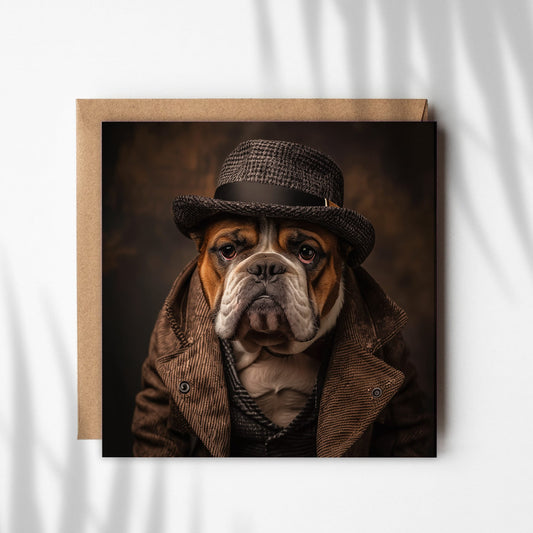 British Bulldog Greetings Card #01