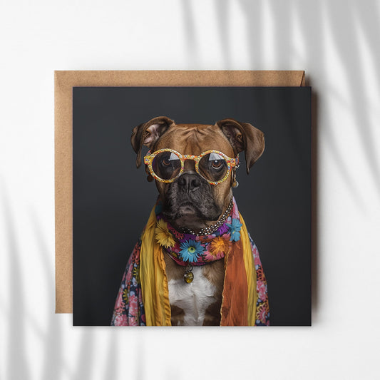 Boxer Dog Greetings Card #01